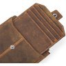 Вінтажний чоловічий гаманець з натуральної шкіри коричневого кольору Vintage (2414689) - 3