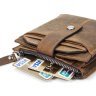 Вінтажний чоловічий гаманець з натуральної шкіри коричневого кольору Vintage (2414689) - 4