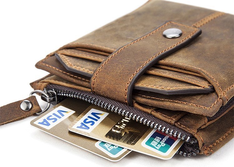 Вінтажний чоловічий гаманець з натуральної шкіри коричневого кольору Vintage (2414689)