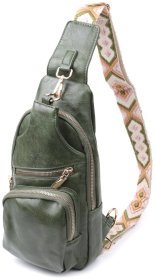 Женская сумка из кожзама через плечо Vintage 22755 Зеленая