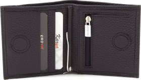 Мужское кожаное портмоне черного цвета с зажимом для купюр KARYA (21759)