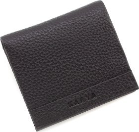 Чоловіче шкіряне портмоне чорного кольору із затискачем для купюр KARYA (21759)