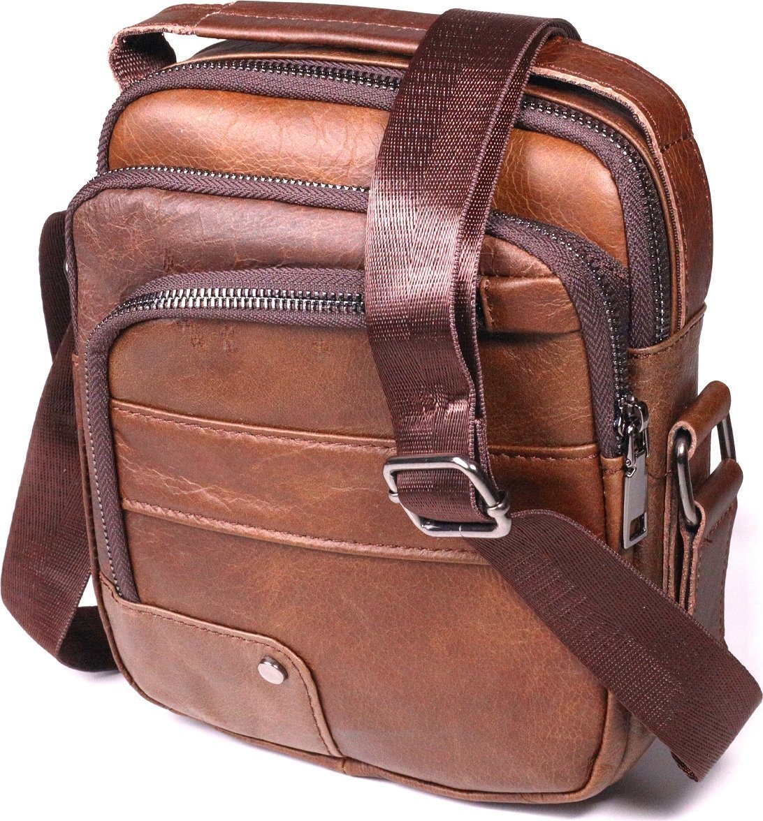 Мужская сумка-барсетка из натуральной кожи светло-коричневого цвета Vintage (2421480)