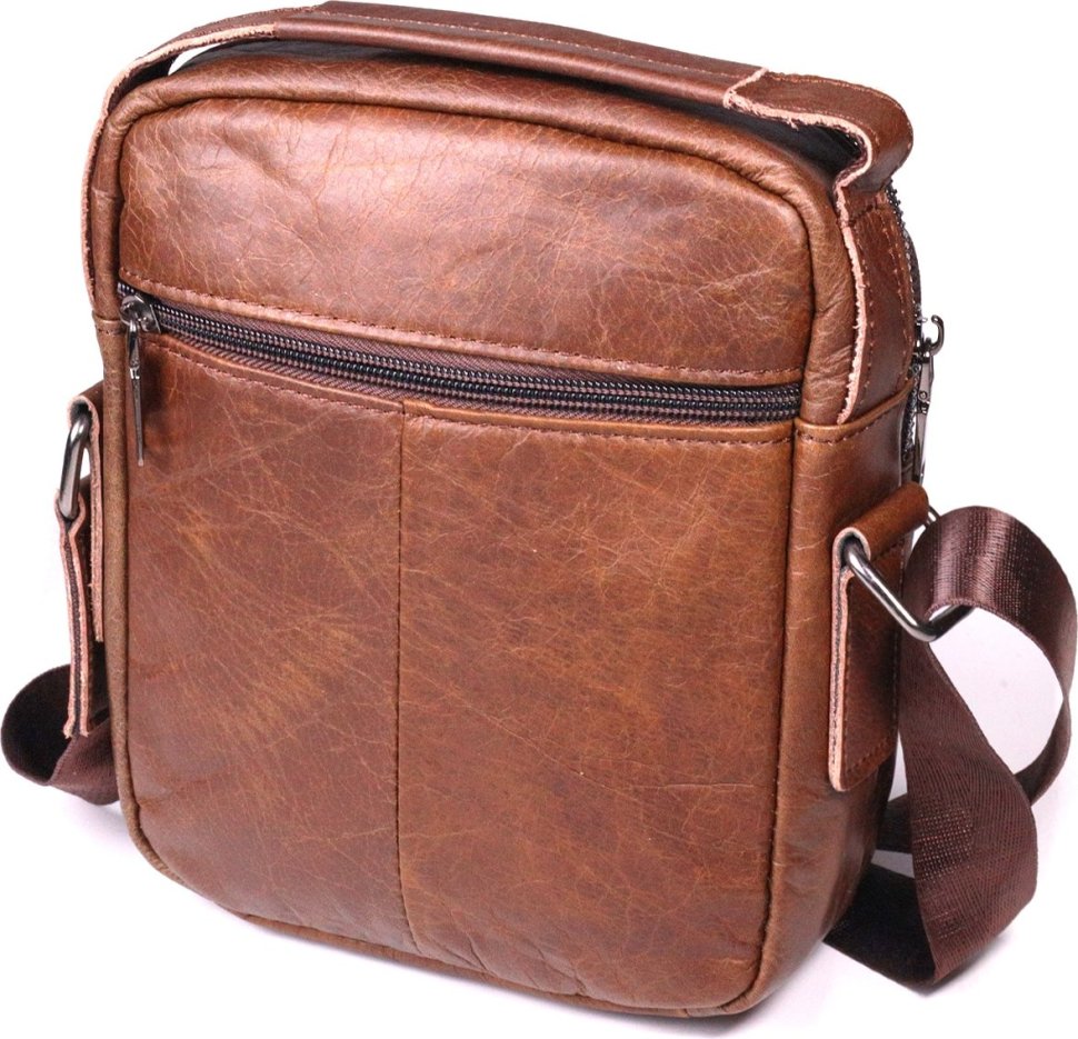 Мужская сумка-барсетка из натуральной кожи светло-коричневого цвета Vintage (2421480)