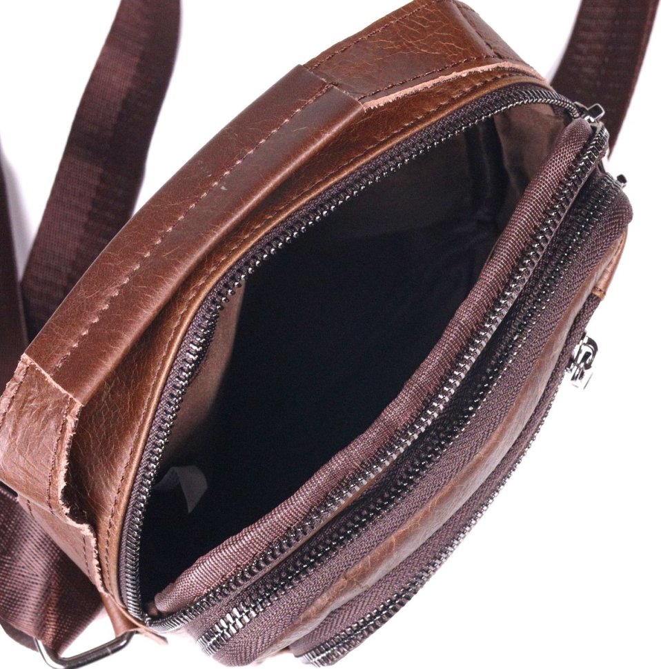 Чоловіча сумка-барсетка з натуральної шкіри світло-коричневого кольору Vintage (2421480)