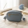 Компактная стеганая женская сумка кросс боди из кожи флотар Vintage 103155 голубая modnotak фото - 13