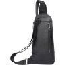 Кожаная мужская сумка - рюкзак через одно плечо черного цвета VINTAGE STYLE (14984) - 6