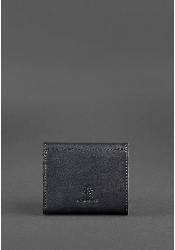 Зручний гаманець з натуральної шкіри чорного кольору BlankNote (12564)