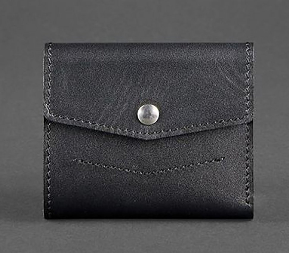 Зручний гаманець з натуральної шкіри чорного кольору BlankNote (12564)