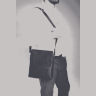 Кожаная мужская сумка-планшет черного цвета через плечо с клапаном Tiding Bag (21553) - 2