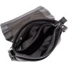 Шкіряна чоловіча сумка-планшет чорного кольору через плече з клапаном Tiding Bag (21553) - 5