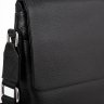 Кожаная мужская сумка-планшет черного цвета через плечо с клапаном Tiding Bag (21553) - 6