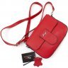 Красива жіноча сумка на плече з натуральної шкіри червоного кольору KARYA (15939) - 4