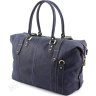 Сумка дорожная из итальянской винтажной кожи синего цвета - Travel Leather Bag (11010)