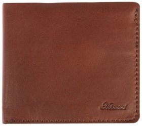 Мужской кошелек из натуральной гладкой кожи без застежки с RFID-защитой Ashwood 94055 коричневого цвета