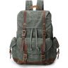 Текстильний рюкзак зеленого кольору великого розміру Vintage (20056) - 1