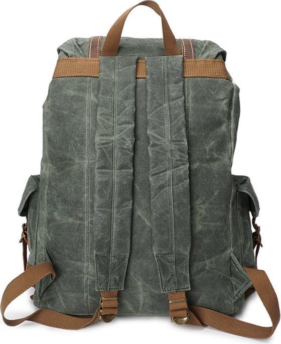 Текстильний рюкзак зеленого кольору великого розміру Vintage (20056)