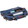 Синяя сумка для ноутбука из текстиля на два отделения Vintage (20179) - 3
