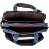 Синяя сумка для ноутбука из текстиля на два отделения Vintage (20179) - 4