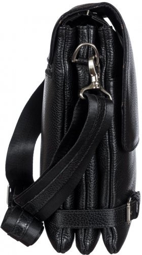 Многофункциональная мужская сумка-планшет из натуральной кожи черного окраса DESISAN (19193) - 2