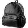 Универсальный кожаный рюкзак черного цвета в среднем размере SHVIGEL (11260) - 1