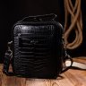 Черная мужская сумка-барсетка с ручкой из фактурной кожи под крокодила KARYA (2420941) - 9