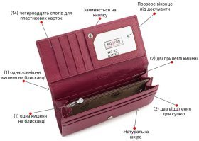 Гаманець з натуральної шкіри на кнопці BOSTON (17662)