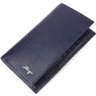 Синій чоловічий гаманець з натуральної шкіри без застки KARYA (2421141) - 1
