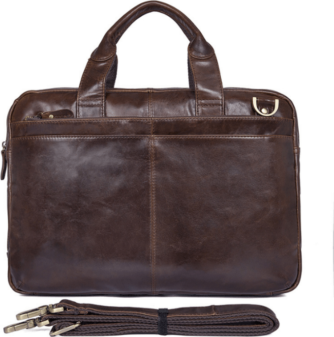 Винтажная мужская сумка коричневого цвета для документов и ноутбука Tiding Bag (21196)