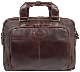 Деловая мужская сумка из натуральной винтажной кожи для ноутбука до 14&quot; Ashwood коричневого цвета 95455
