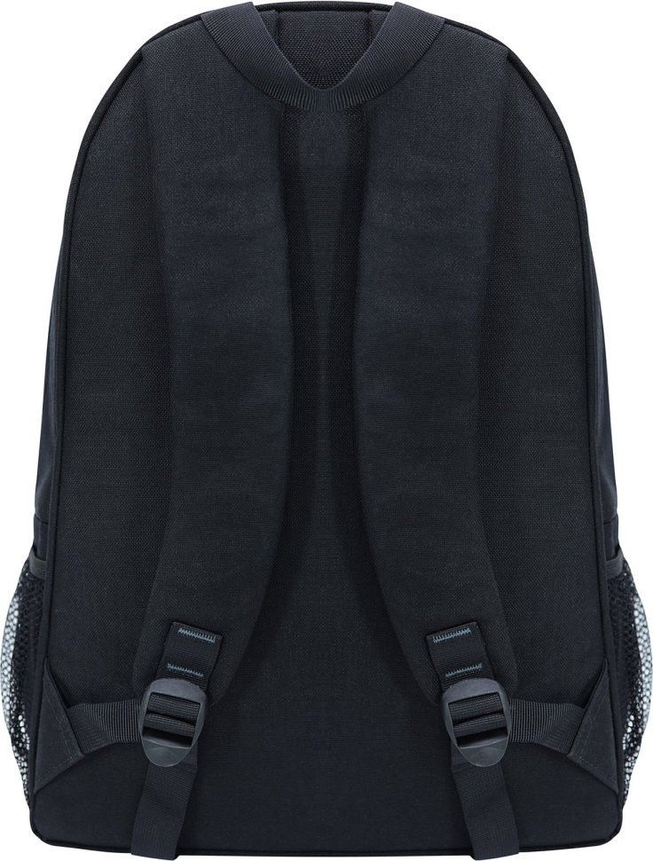 Чорний чоловічий міський рюкзак з текстилю з кишенею під ноутбук 18 дюймів Bagland (55655)