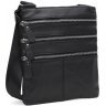 Тонка чоловіча недорога шкіряна сумка-планшет чорного кольору Keizer (19360) - 1