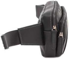 Чорна чоловіча сумка бананка в вінтажному стилі VATTO (11797)