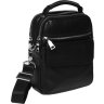 Компактная мужская сумка-барсетка из черной кожи на два автономных отделения Ricco Grande (21425) - 1