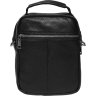 Компактная мужская сумка-барсетка из черной кожи на два автономных отделения Ricco Grande (21425) - 2