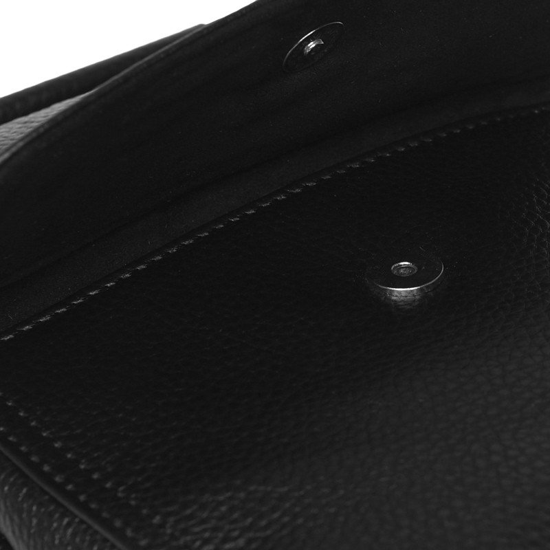 Компактна чоловіча сумка-барсетка із чорної шкіри на два автономні відділення Ricco Grande (21425)