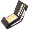 Универсальное черное портмоне из натуральной кожи на цепочке под купюры и карты Vintage (2420424) - 3