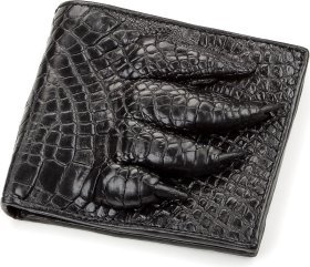Портмоне з фактурної шкіри крокодила чорного кольору CROCODILE LEATHER (024-18200)