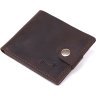 Шкіряне вінтажне портмоне для чоловіків у темно-коричневому кольорі Shvigel (2416454) - 1