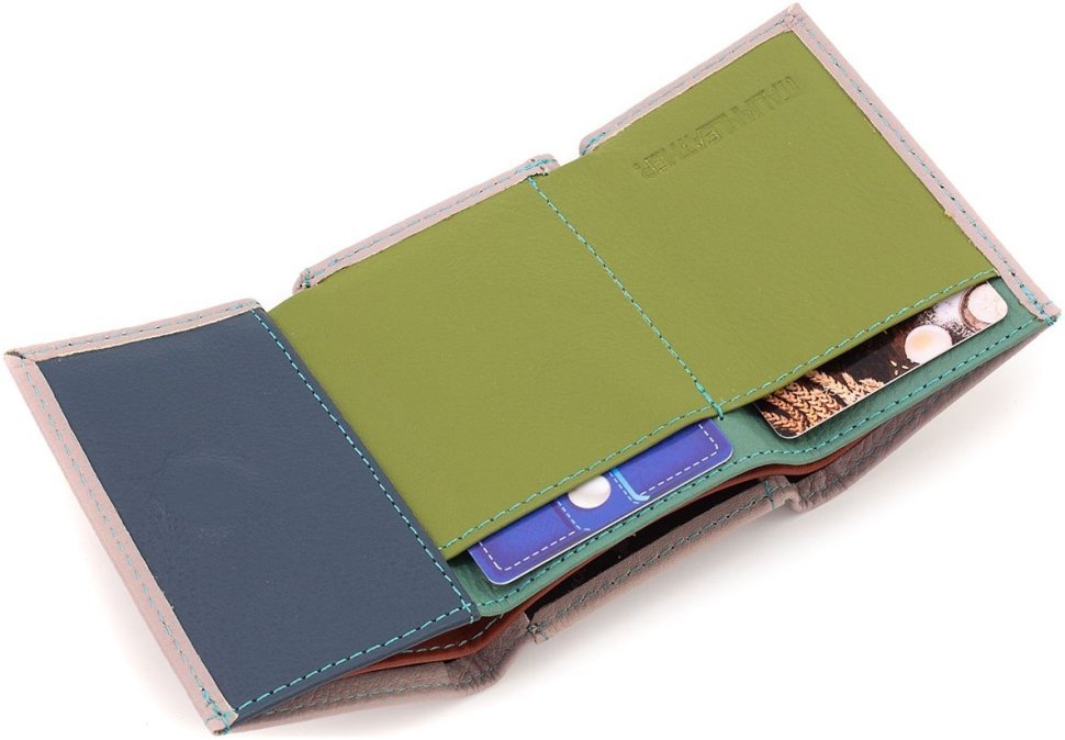 Мініатюрний жіночий гаманець із натуральної шкіри рожевого кольору ST Leather 1767255