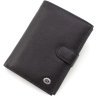 Чорне чоловіче вертикальне портмоне із натуральної шкіри з блоком під документи ST Leather 1767355