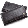 Чорний лаковий гаманець з візерунком під рептилію ST Leather (16279) - 1