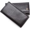 Чорний лаковий гаманець з візерунком під рептилію ST Leather (16279) - 6