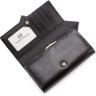 Чорний лаковий гаманець з візерунком під рептилію ST Leather (16279) - 3