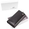 Чорний лаковий гаманець з візерунком під рептилію ST Leather (16279) - 7