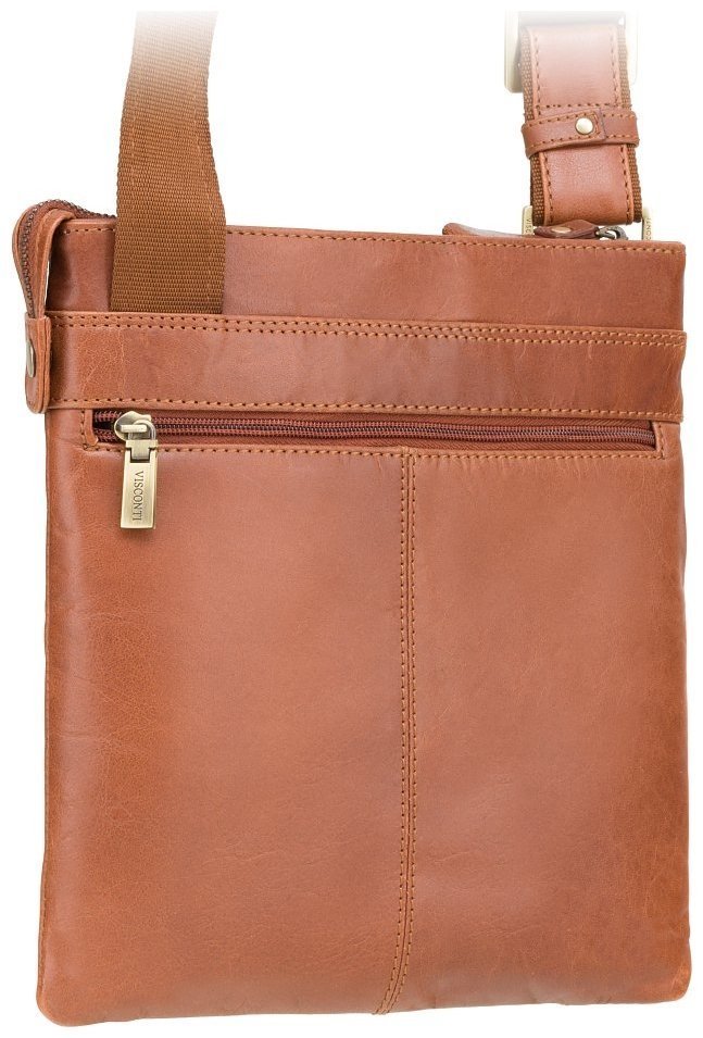 Світло-коричнева чоловіча плечова сумка з натуральної шкіри Visconti Taylor 77355