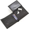 Чоловічий портмоне з натуральної шкіри чорного кольору на магніті ST Leather 1767455 - 8