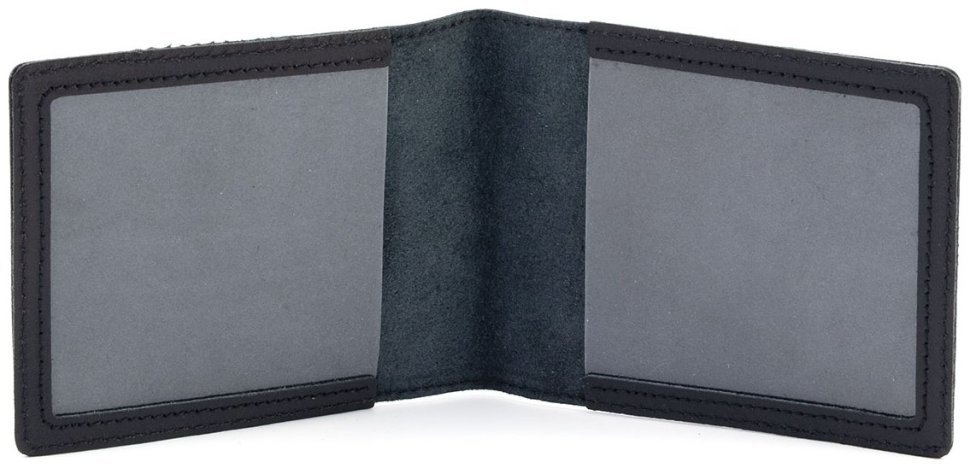Кожаная обложка для удостоверения ТРО добровольца территориальной обороны Leather Collection 97755 цвет черный modnotak фото №2
