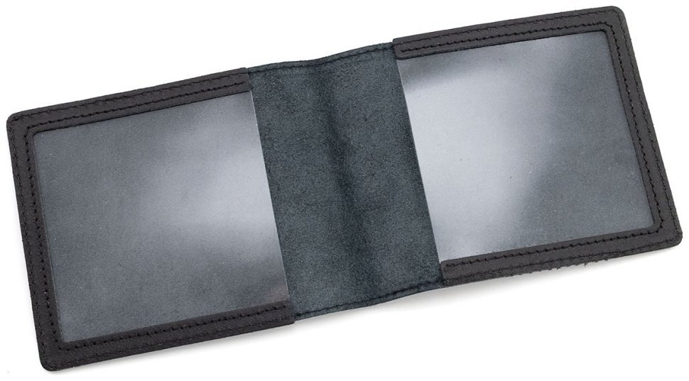 Кожаная обложка для удостоверения ТРО добровольца территориальной обороны Leather Collection 97755 цвет черный modnotak фото №6