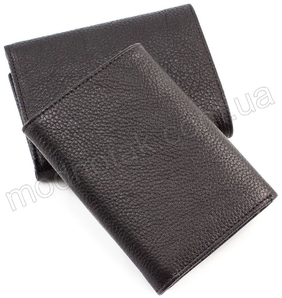 Чорний маленький гаманець з фактурної шкіри KARYA (1149-45)